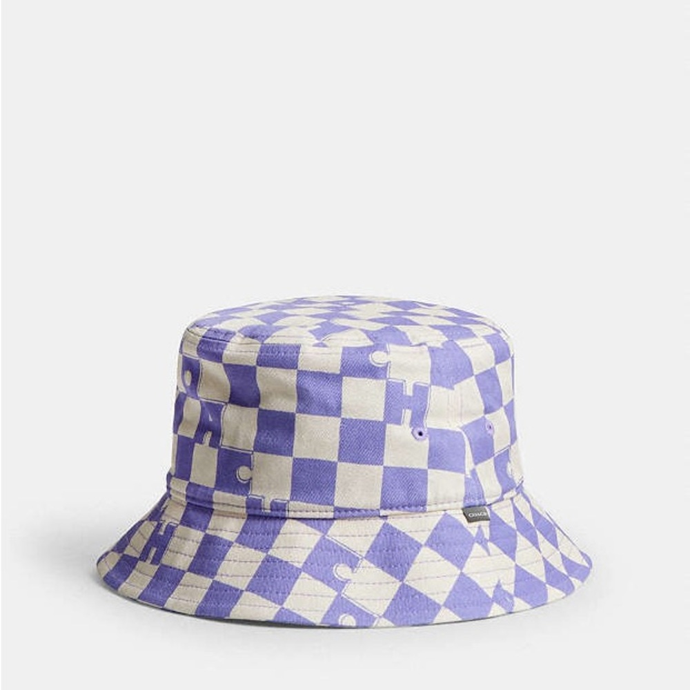 NWT Coach Checkerboard Print Bucket Hat size XS/S - Picture 1 of 10